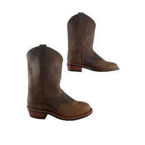 Men's Chippewa USA Brown Leather Roper Western Work Boots Size 11 EE *WIDE